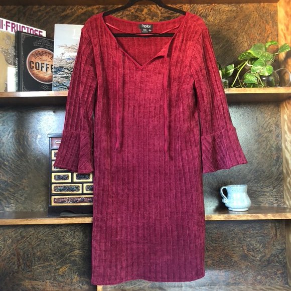 SOLD! Papillon Blanc Crushed Velvet Dress - Picture 6 of 8